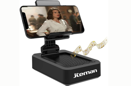 Jteman Cell Phone Stand and Bluetooth Speaker Combo