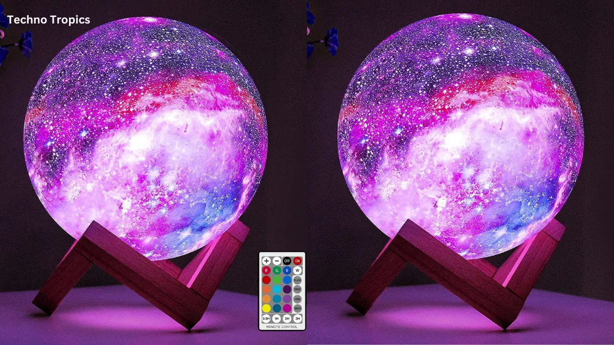 BRIGHTWORLD Moon Lamp Galaxy Lamp 5.9-inch 16 Colors LED 3D Moon Light